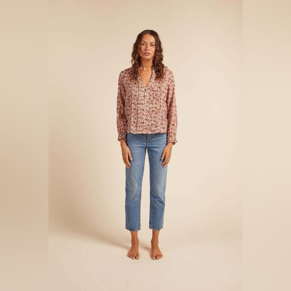 Travota Birds of Paradise Finley Blouse Top Shirt Small cottage cute floral - Picture 3 of 8